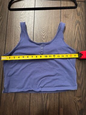 FLX indigo Tank Top with Button Placket